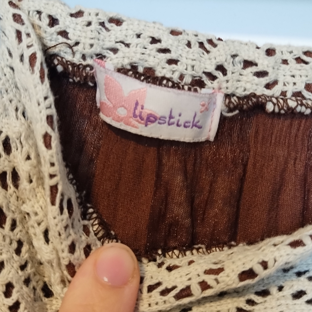 Brown Skirt with Lace Knit - Picture 4 of 6